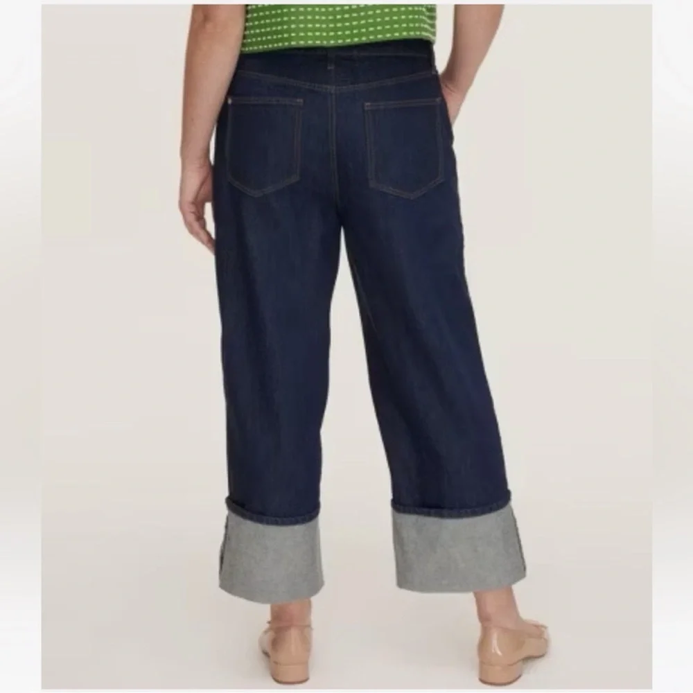 Kate Spade Jeans size 2 NEW dark wash cuffed hem ankle length - Picture 7 of 11